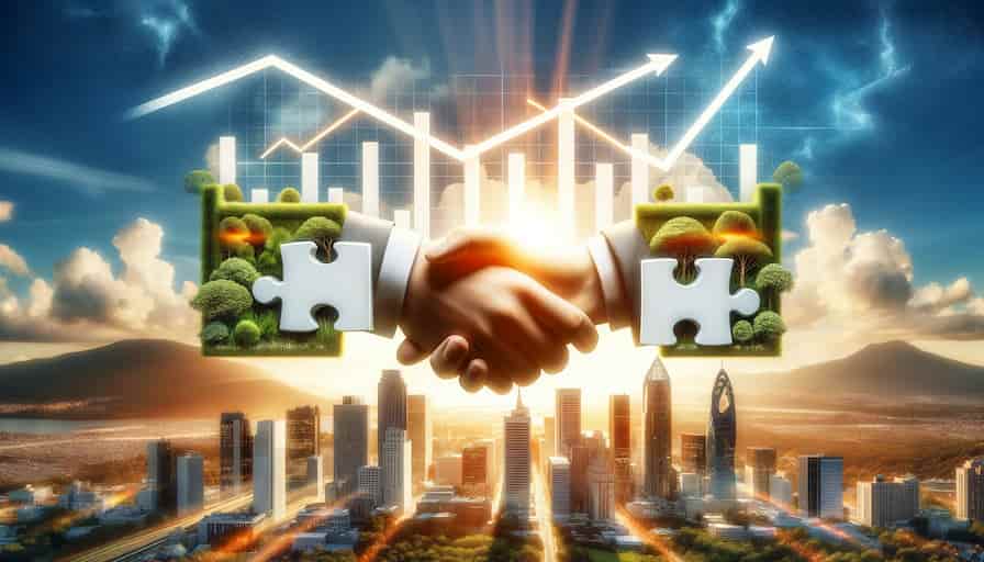 Using Strategic Brand Partnerships to Enhance Business Opportunities 1 An image depicting the concept of strategic brand partnerships. The image shows two distinct but complementary brands symbolized by interonnecting