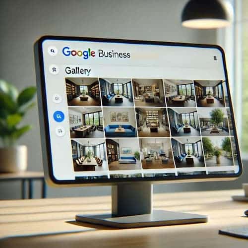 An image of a business displaying high-quality photos on their Google Business Profile, featuring a variety of images of the business's