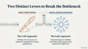 Comparison of guest posting and content syndication as two content distribution strategies