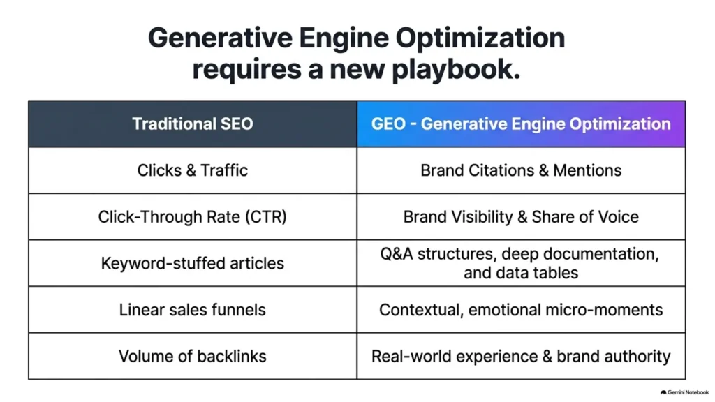 How Query Fan-Out Turns One Search into Multiple Hidden Searches 3 Traditional SEO compared with Generative Engine Optimisation for AI search visibility.