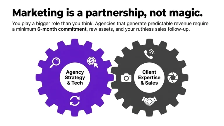 Marketing agency and client partnership for generating results