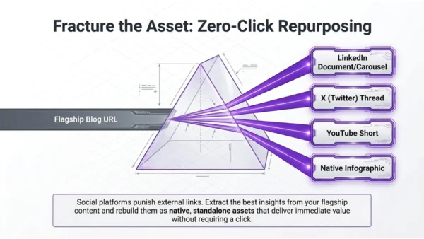 How to Promote Blog Content - Step by Step Distribution Checklist 3 How to promote blog content by repurposing articles into LinkedIn posts, X threads, YouTube Shorts and infographics.